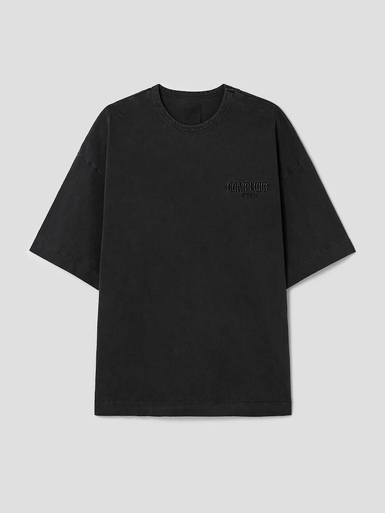 Cotton Garment Dying T-Shirt - Gray