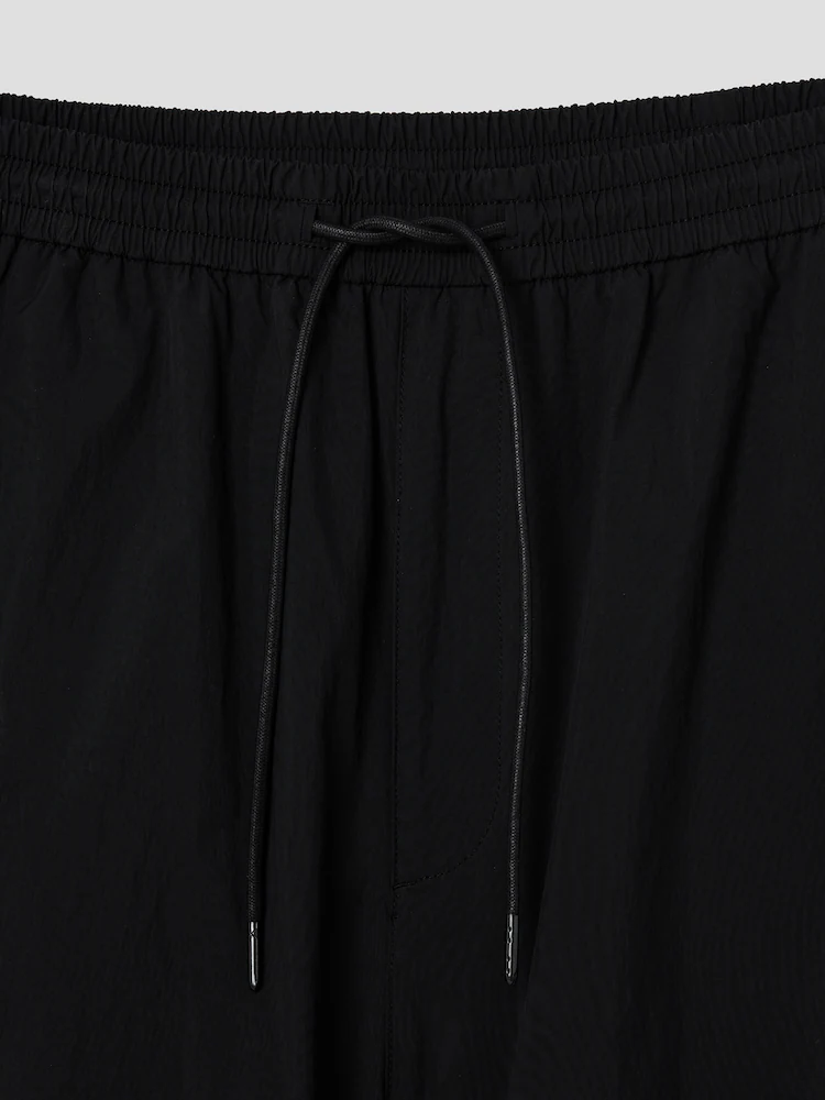 Nylon Low Crotch Pants - Black