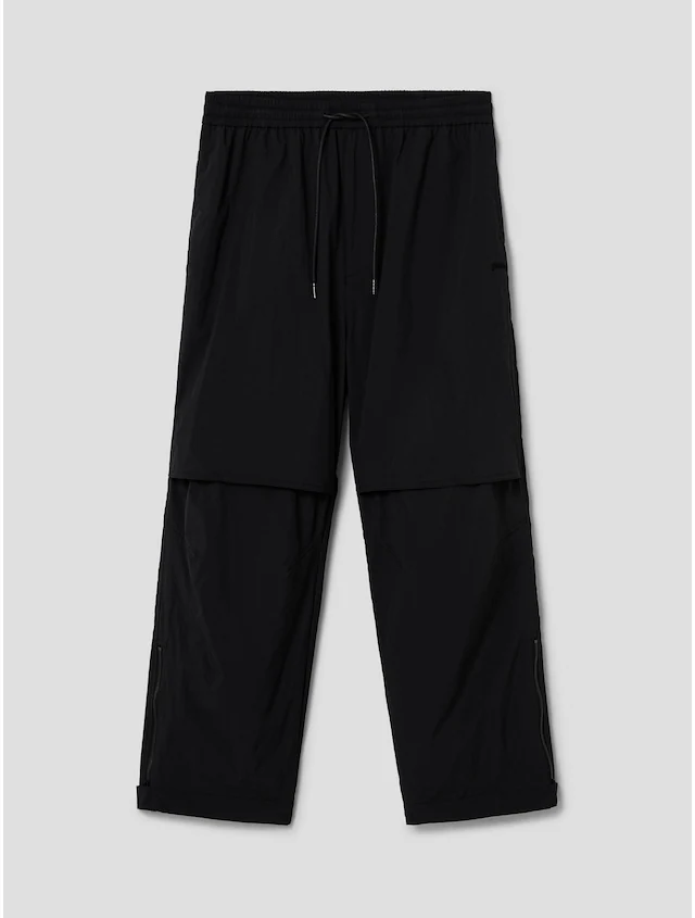 Nylon Low Crotch Pants - Black