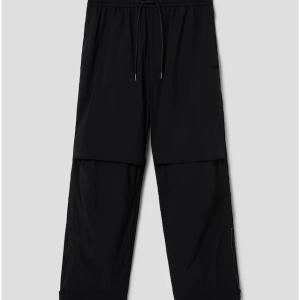 Nylon Low Crotch Pants - Black
