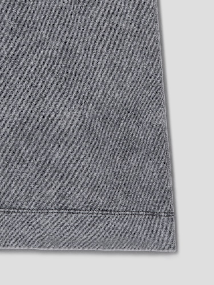 Cotton Garment Dying Semi Overfit Short Sleeve T-Shirt - Gray