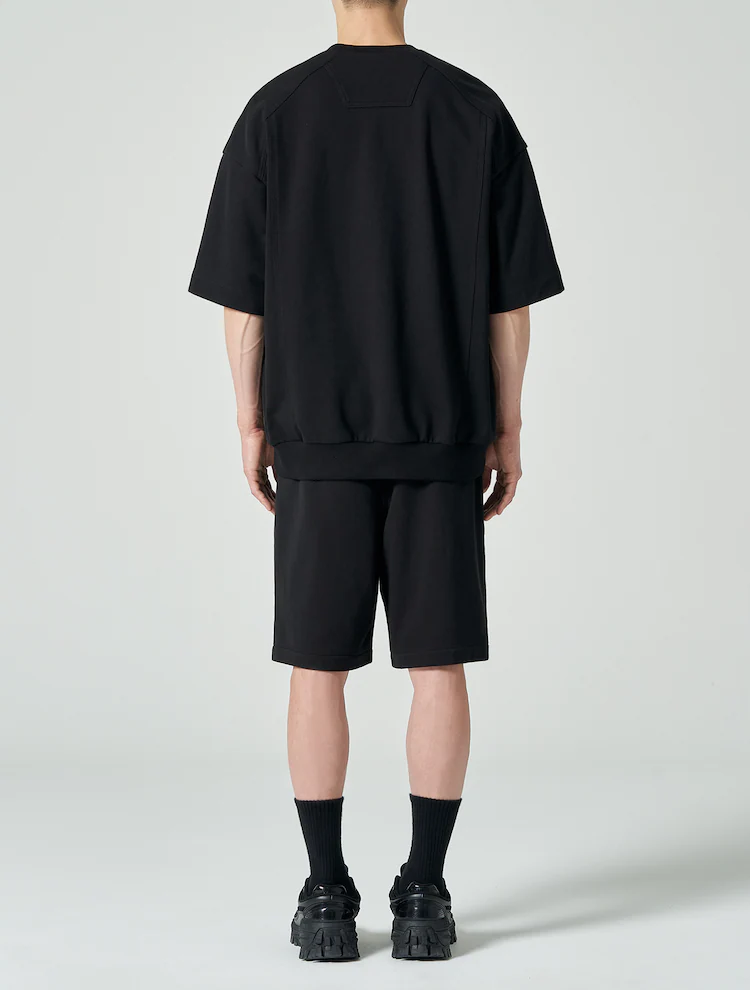 Cotton Wide Shorts - Black