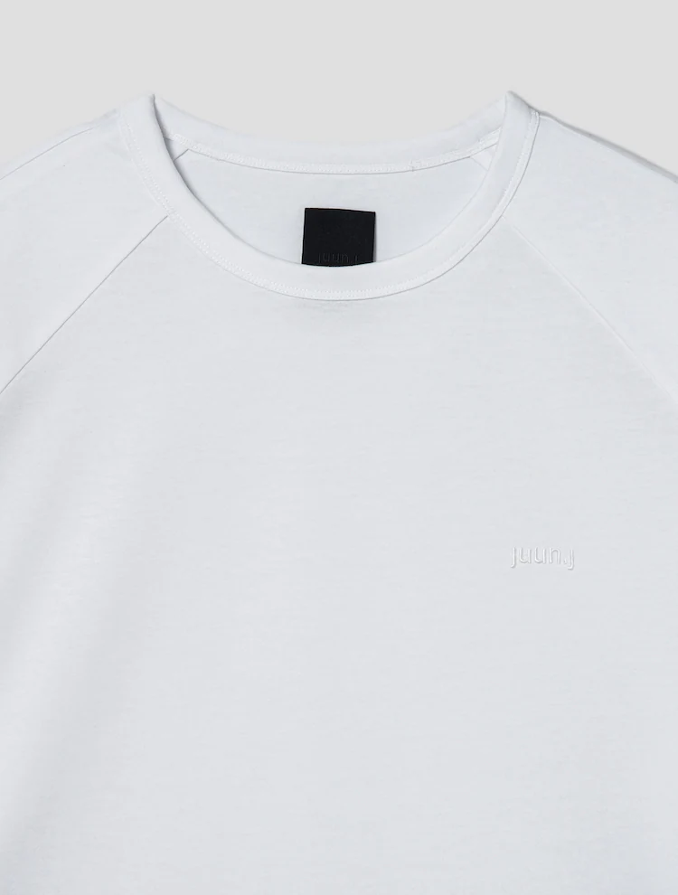 Side Contrast Cotton Short Sleeve T-Shirt - White