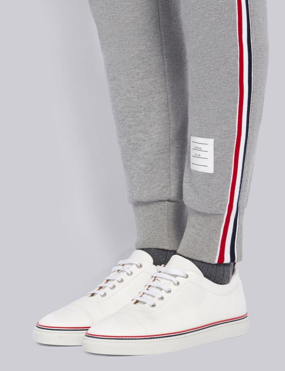 LIGHT GRAY LOOPBACK JERSEY VERTICAL STRIPE SWEATPANTS