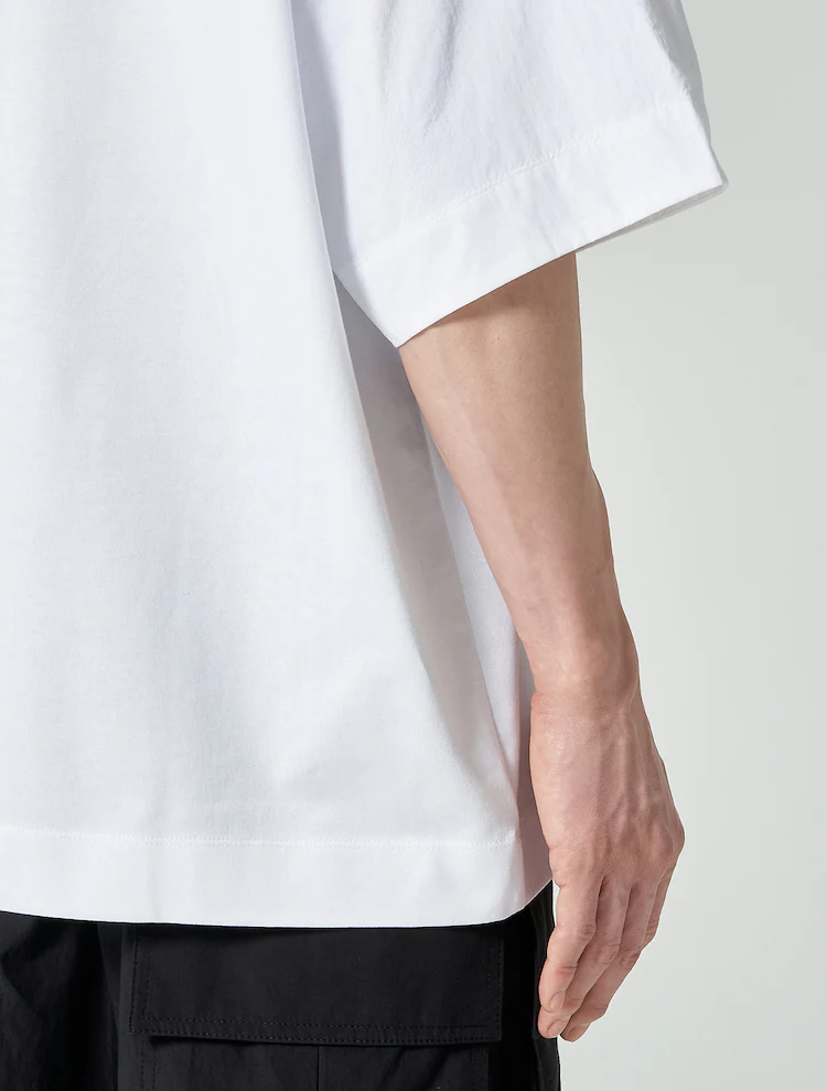 Nylon Color Short Sleeve T-Shirt - White