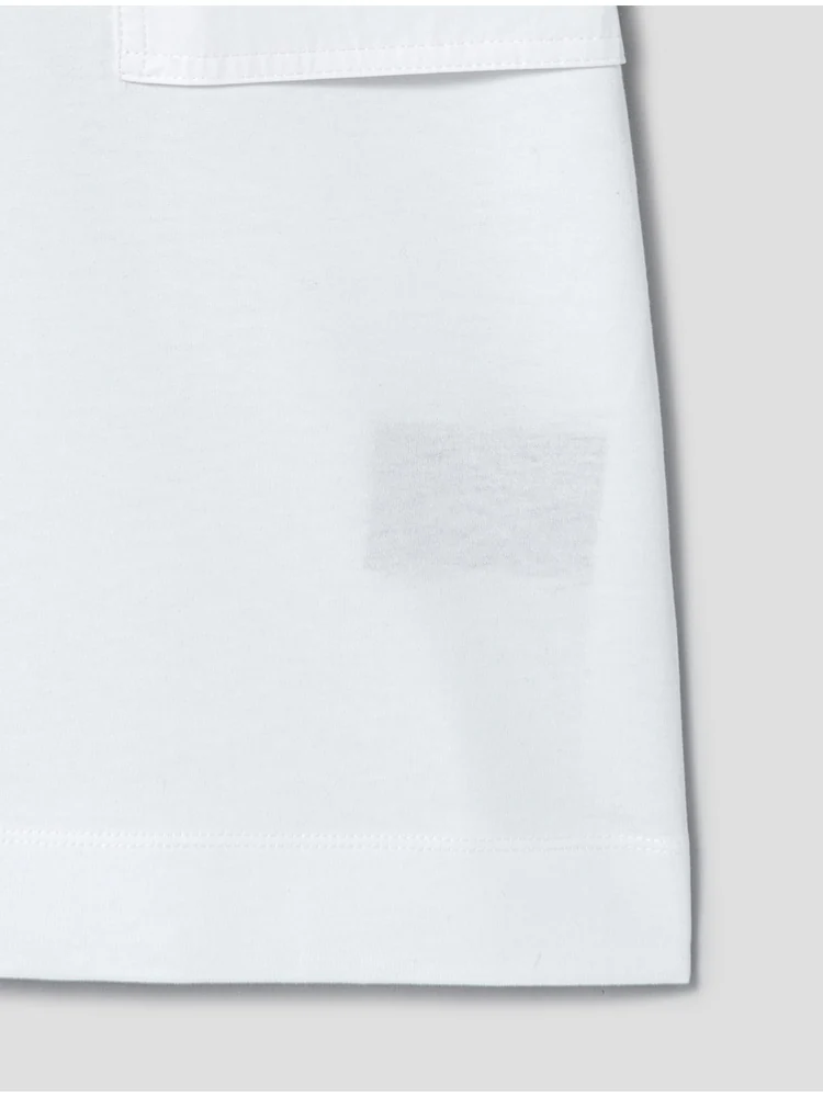 Nylon Color Short Sleeve T-Shirt - White