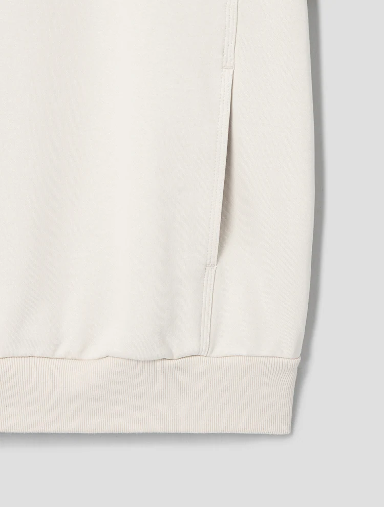 Cotton Half Sweatshirt - Ivory