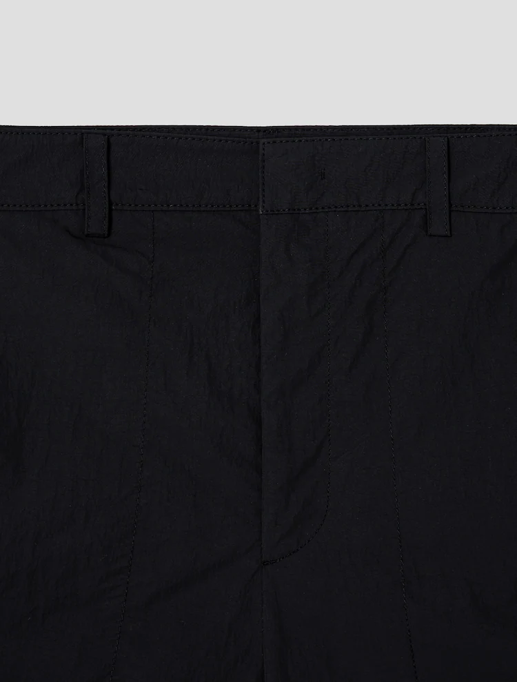Side Seam Zipper Detail Formal Short Pants - Black