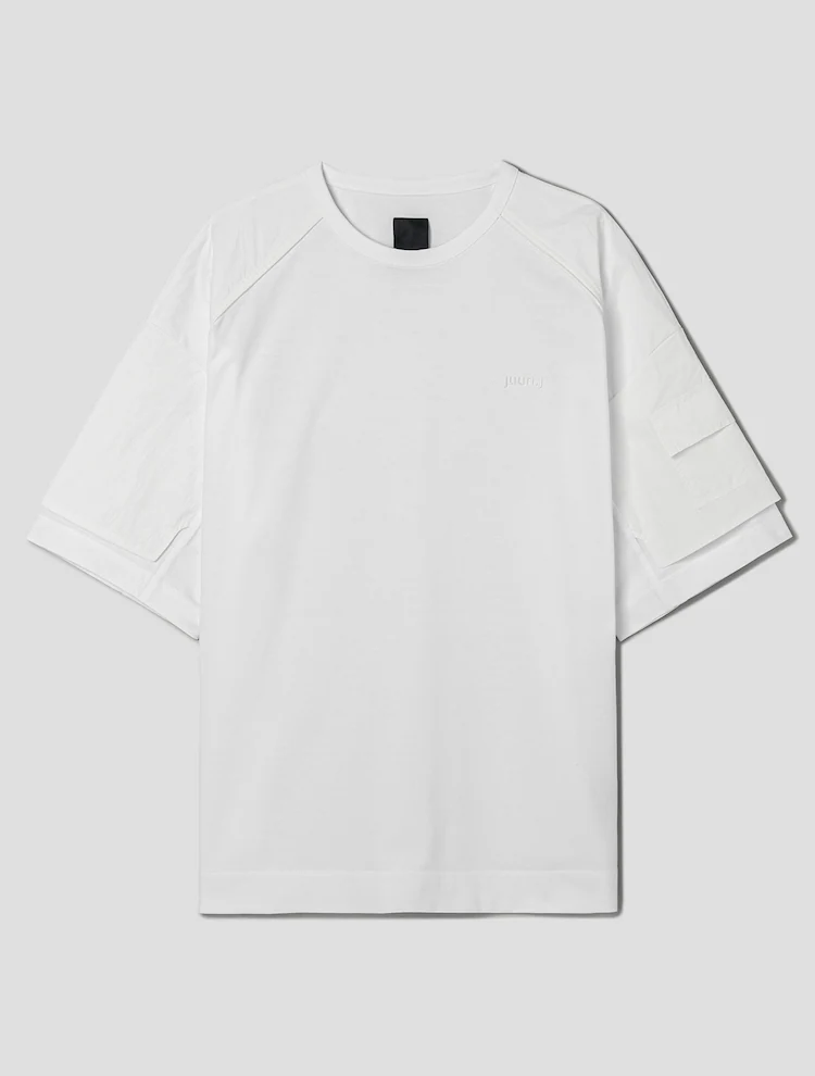 Layered Detail Short Sleeve T-Shirt - White