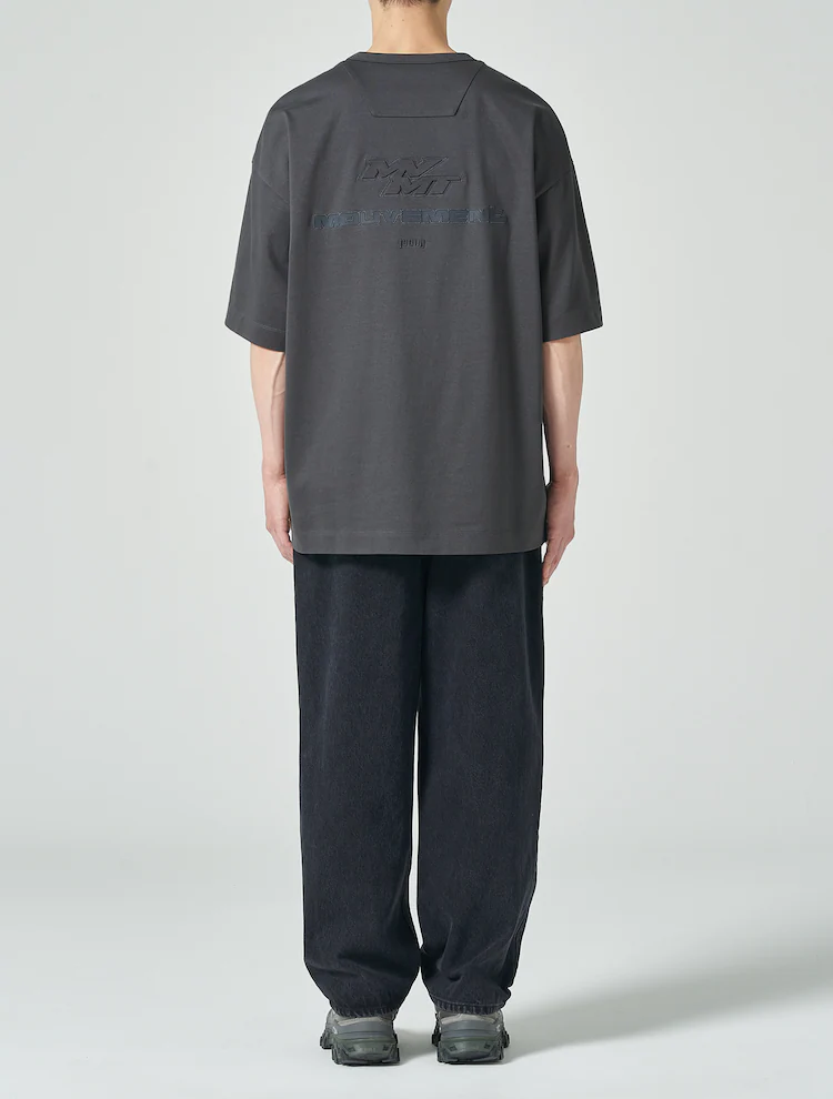 Loose Fit Short Sleeve Lettering T-Shirt - Gray