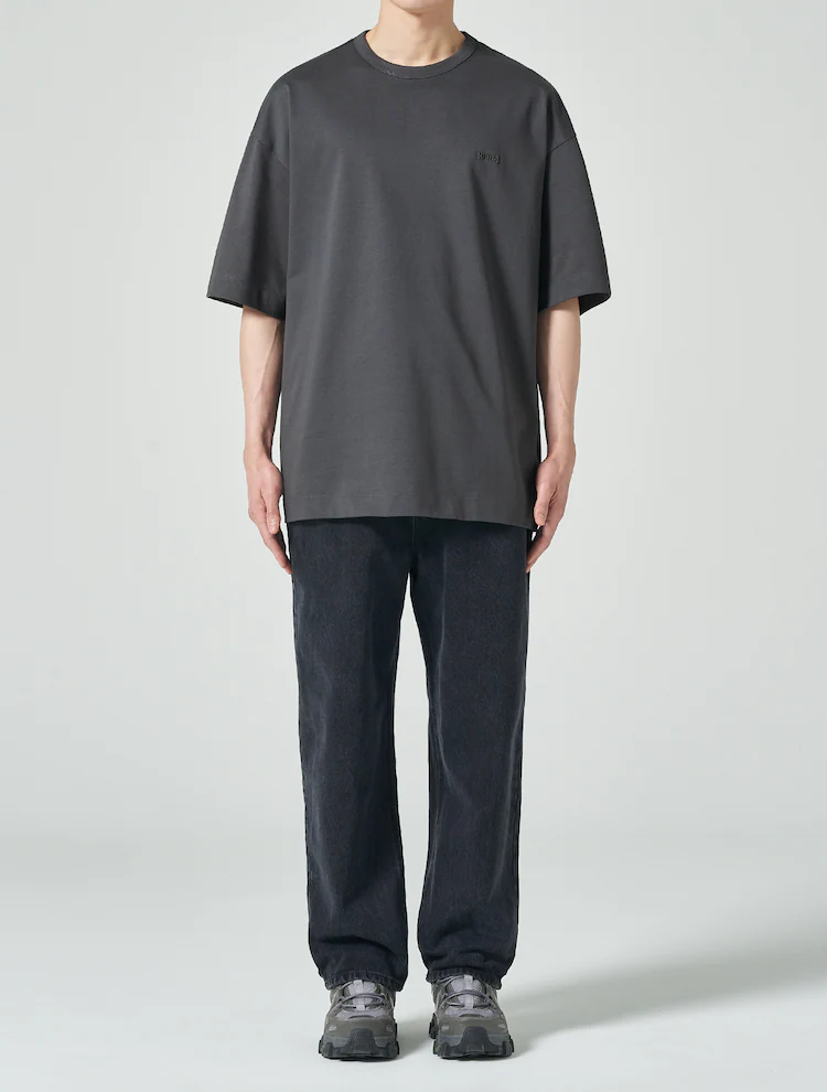 Loose Fit Short Sleeve Lettering T-Shirt - Gray