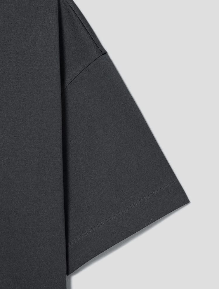 Loose Fit Short Sleeve Lettering T-Shirt - Gray