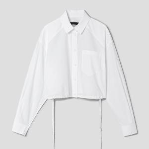 String Detail Volume Blouse - White