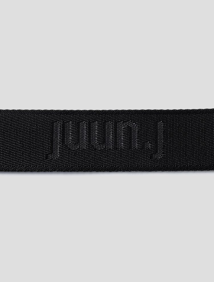 JUUN.JEANS Logo Jacquard Webbing Belt - Black