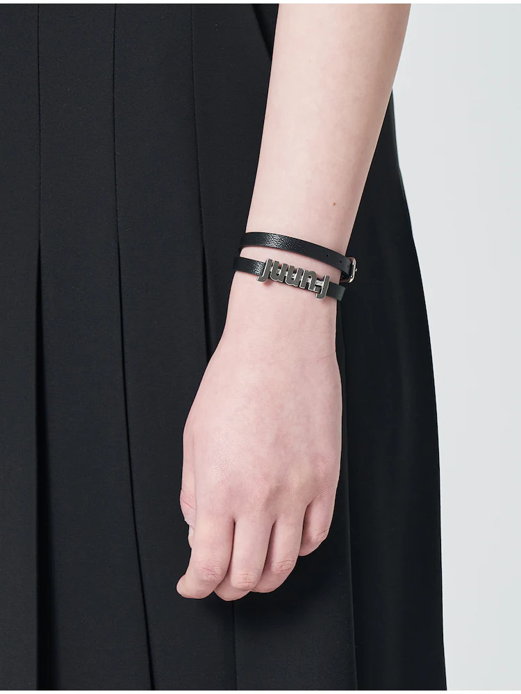 Silverpoint Leather Bracelet - Black/Silver