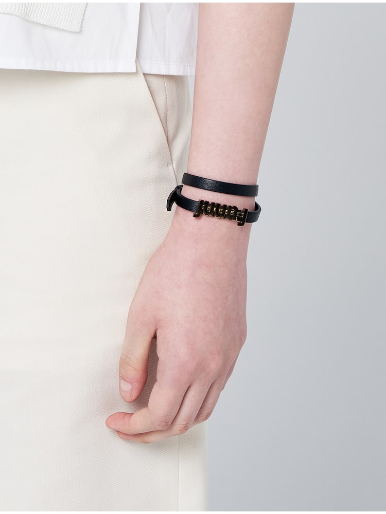 Goldpoint Leather Bracelet - Black/Gold