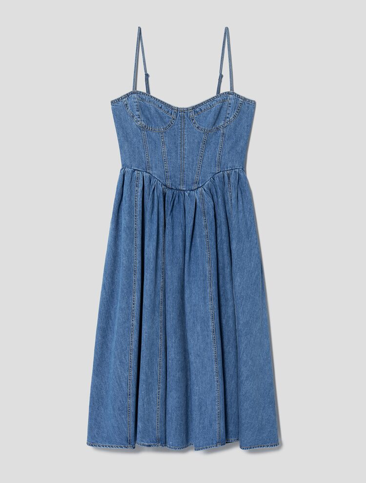 Denim Slip Dress - Blue