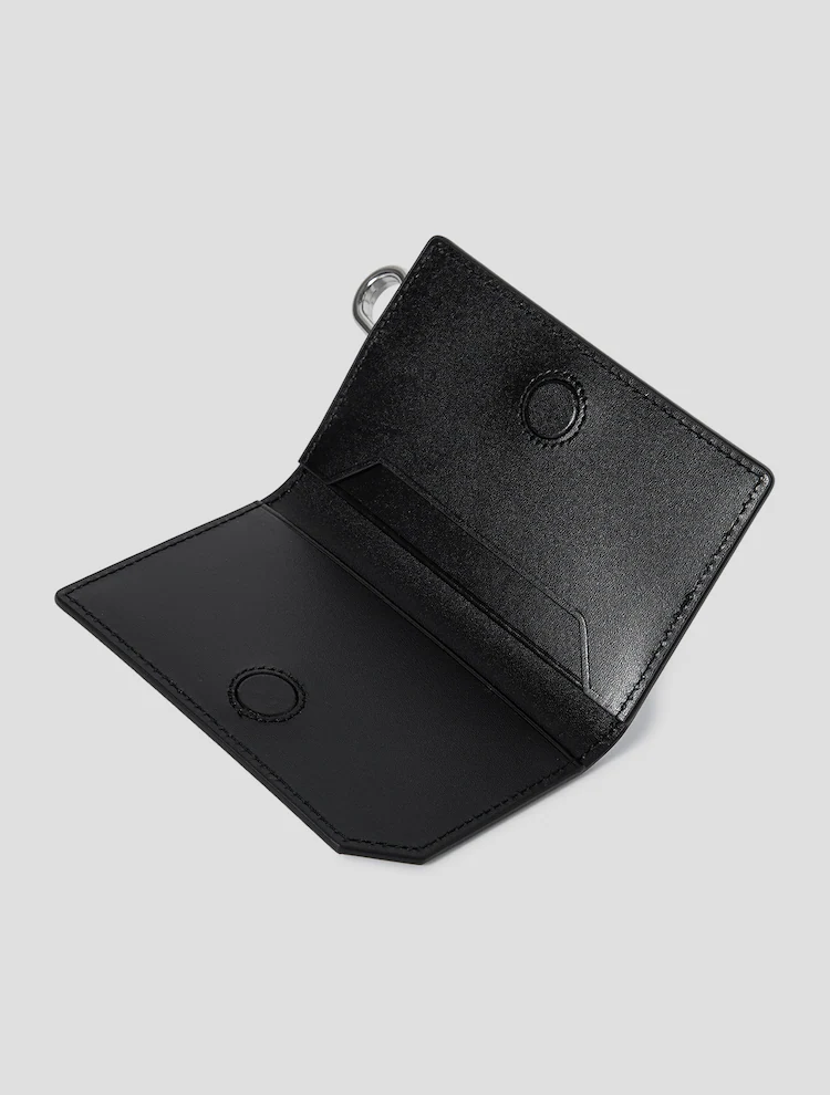 Leather Wallet Detail Belt Suspender - Black
