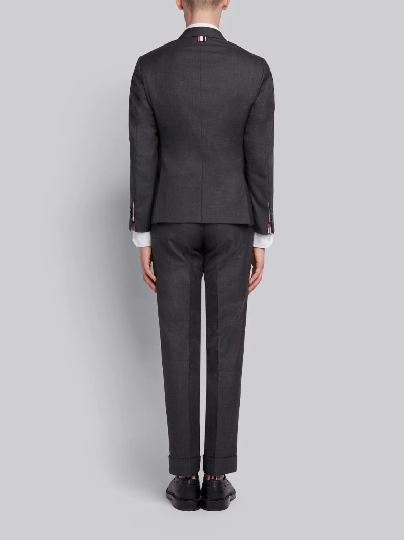 DARK GRAY SUPER 120'S WOOL TWILL CLASSIC SUIT AND TIE