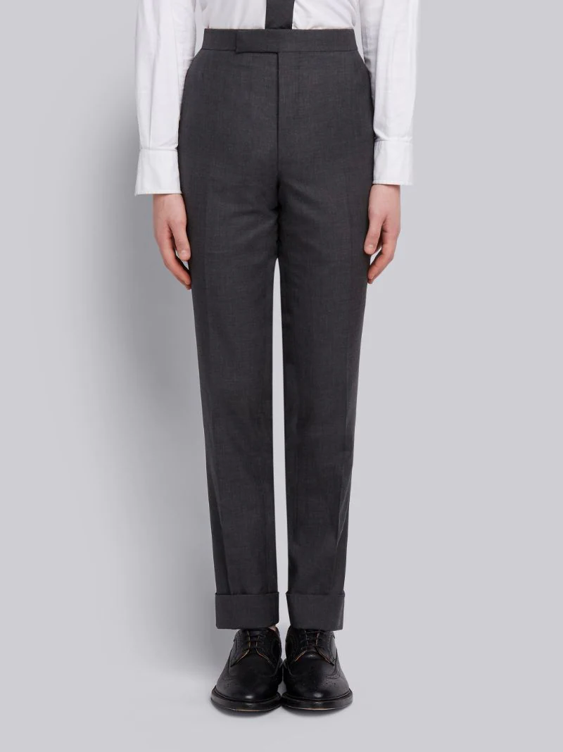 DARK GRAY SUPER 120'S WOOL TWILL CLASSIC SUIT AND TIE