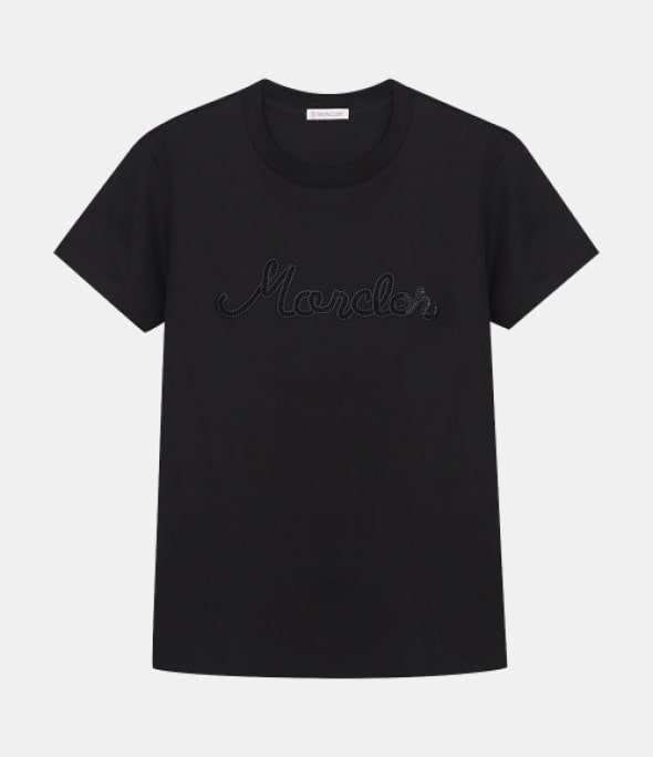 logo embroidered T-shirt black