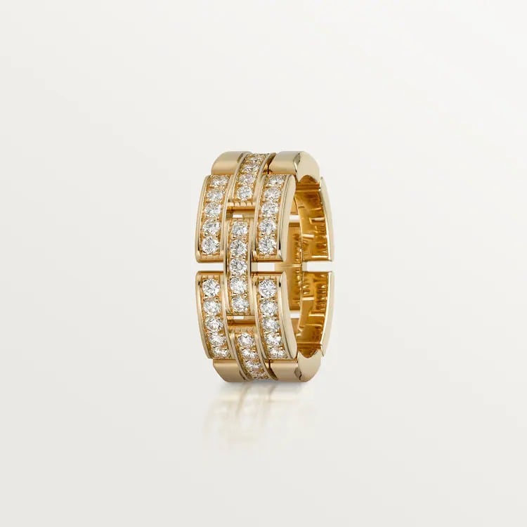 PANDA RING FOR MAY, SET WITH 3-ROW HALF-DIAMOND PAVÉ