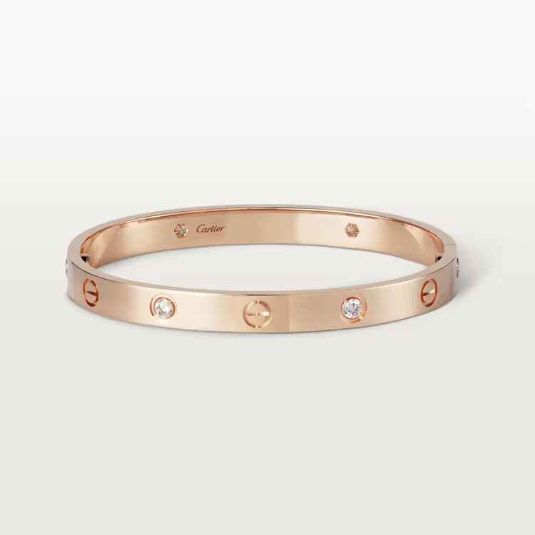 LOVE BRACELET, 4 DIAMONDS pink gold