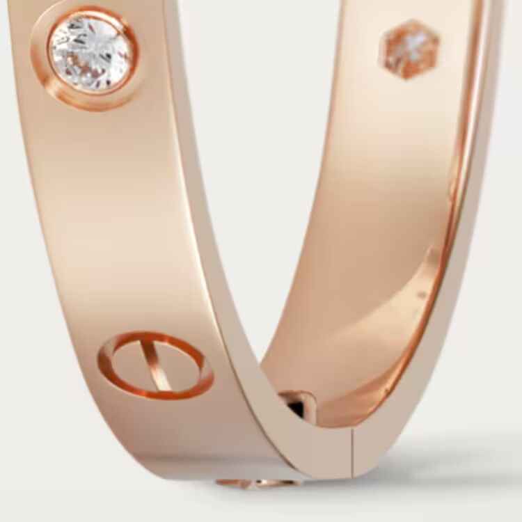 LOVE BRACELET, 4 DIAMONDS pink gold