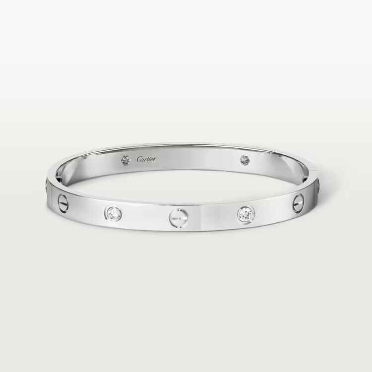 LOVE BRACELET white gold, 4 DIAMONDS