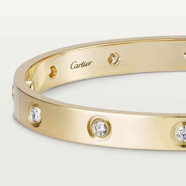 LOVE BRACELET yellow gold, 10 DIAMONDS