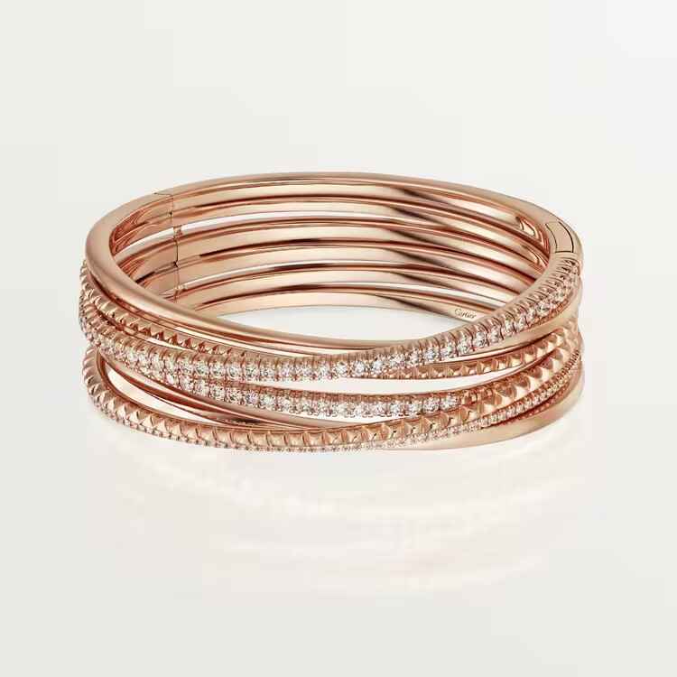 ETANSEL DE CARTIER BRACELET pink gold, set with 147 brilliant-cut diamonds