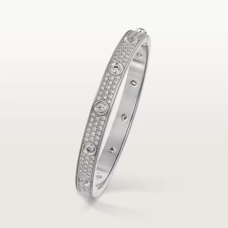 LOVE BRACELET SET WITH PAVÉ DIAMONDS set with 216 brilliant-cut diamonds