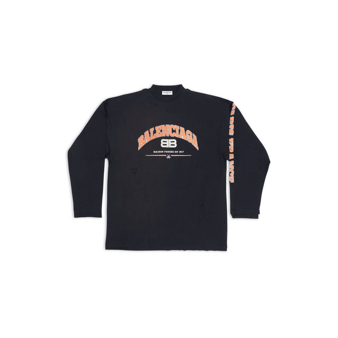 MAISON BALENCIAGA LONG SLEEVE T-SHIRT OVERSIZED FOR WOMEN IN BLACK