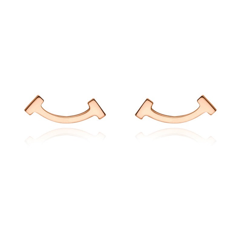 Tiffany T Smile 18K Rose Gold Earring 