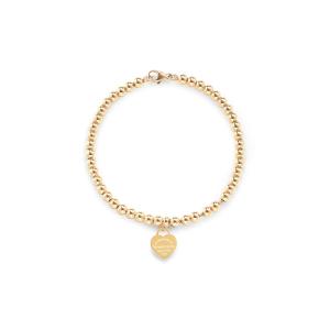 Return to Tiffany Heart Tag Bead 7in 18K Gold Bracelet