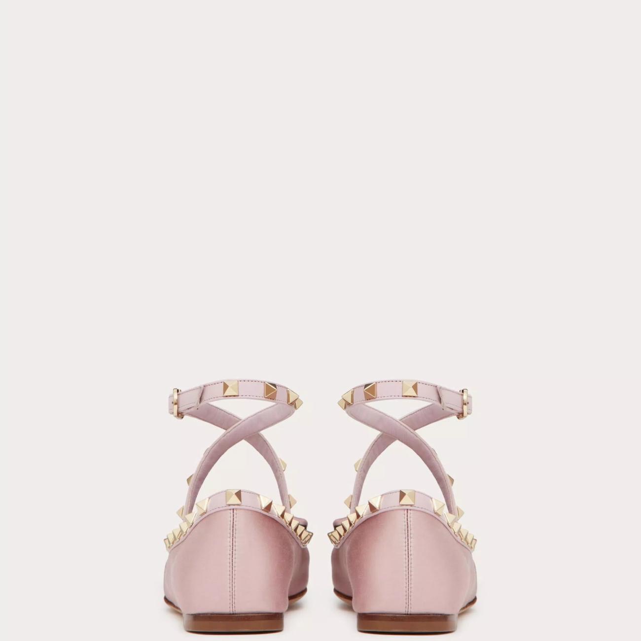 ROCKSTUD SATIN BALLERINA