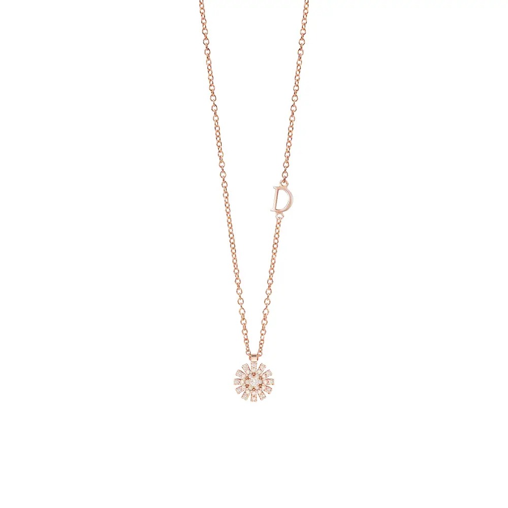 Damiani Margherita Diamonds 8mm Necklace Pink Gold