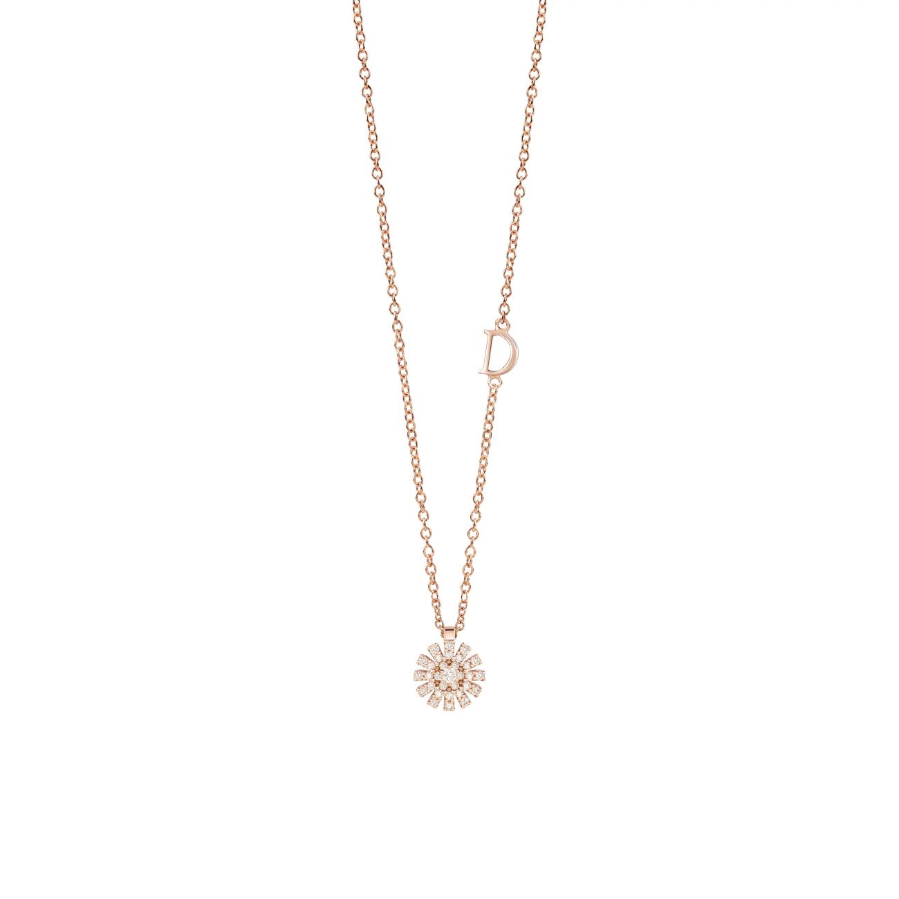 Damiani Margherita Diamonds 8mm Necklace Pink Gold