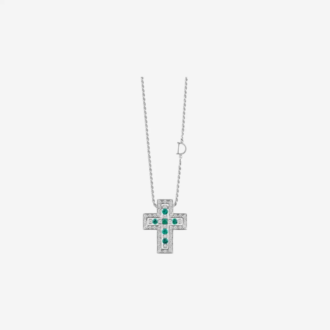 Damiani Belle Epoque Diamonds Emeralds Necklace White Gold