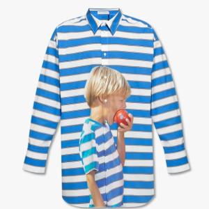 23SS BOY WITH APPLE PRINTED OVERSIZED SHIRT