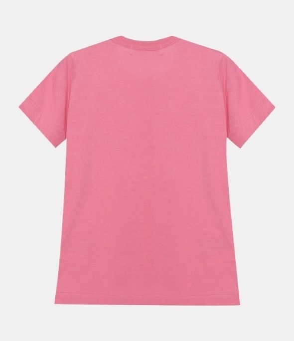 Dot Heart Short Sleeve T-shirt pink