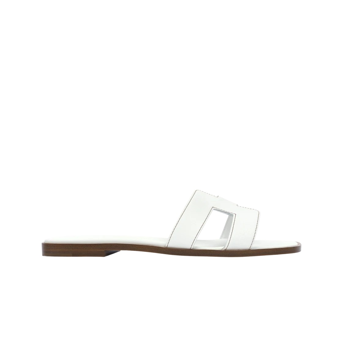 Hermes Oran Sandal Calfskin & Blanc Piqueres Havane