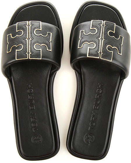 double tee sports slide slippers black