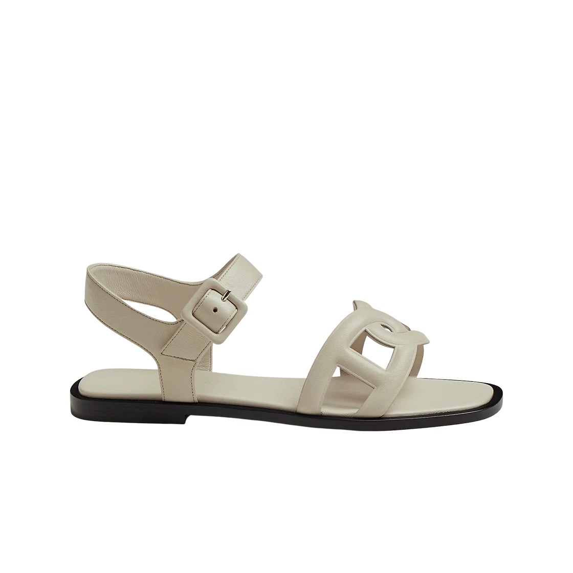 Hermes Feliz Sandal Nappa & Beige Glaise