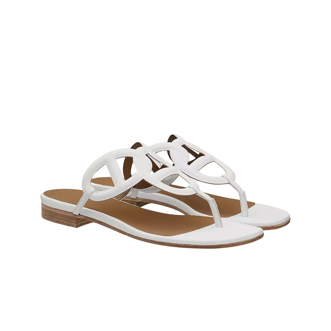 Hermes Beach Sandal Nappa & Blanc