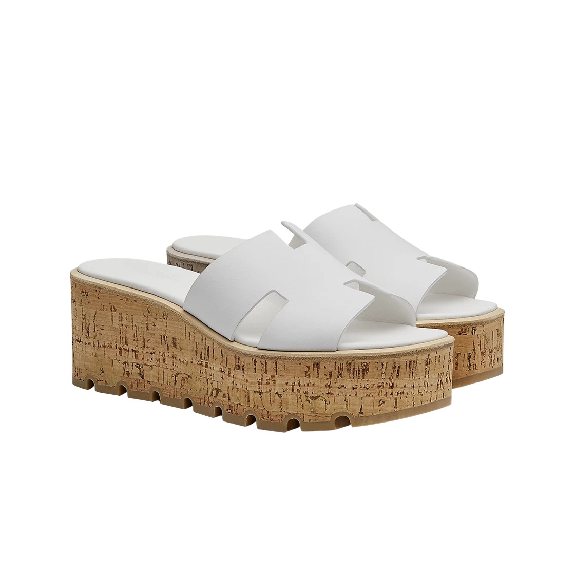 Hermes Eze 30 Sandal Calfskin & Blanc