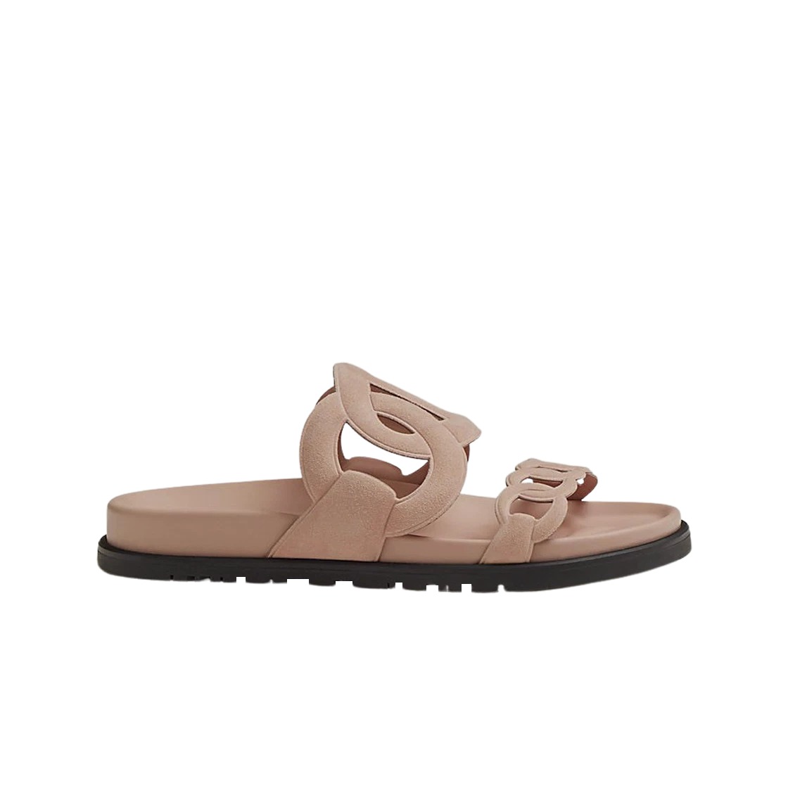Hermes Extra Sandal Suede Goatskin & Rose Opaline