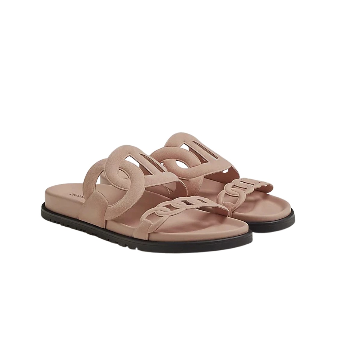 Hermes Extra Sandal Suede Goatskin & Rose Opaline