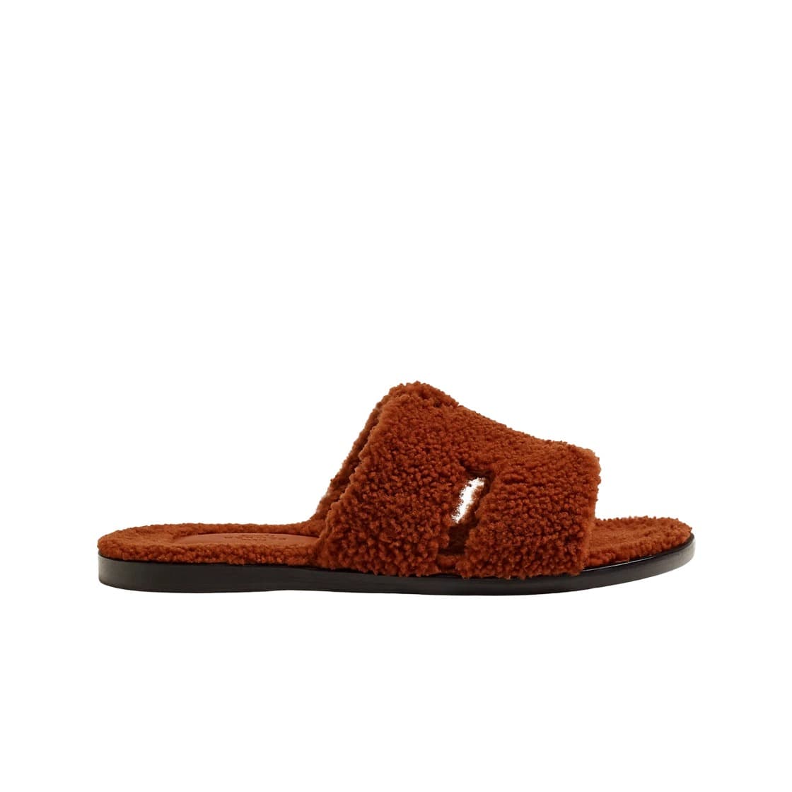 Hermes Izmir Sandal Woolskin & Cognac