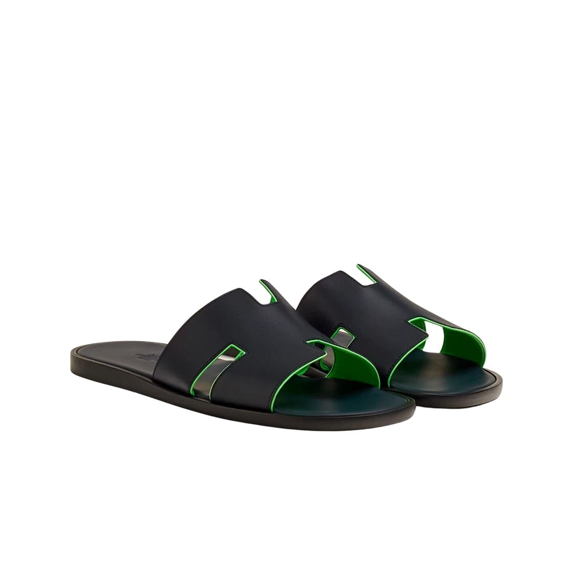 Hermes Izmir Sandal Nappa & Marine Vert Fluo